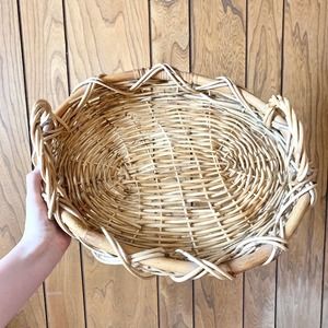 Boho Basket Tabletop Tray With Handles Home Decor